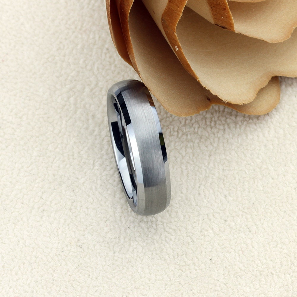 Tungsten Ring, Women's Tungsten Wedding Band, Women's Tungsten Ring Band, Anniversary Ring, Personalized Ring, 6mm Brushed Dome Ring