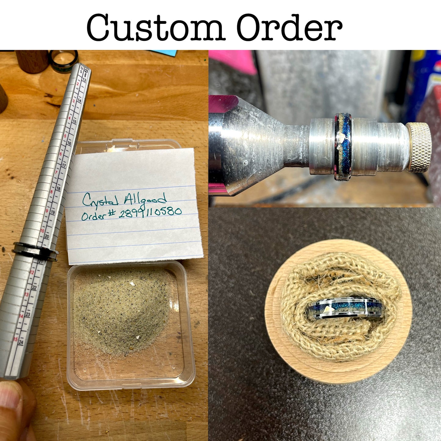 His Or Hers Your Sand Inlay Tungsten Wedding Band, 8mm/6mm Engagement Ring With Your Own Beach Sand, Honeymoon Gift, Anniversary Gift