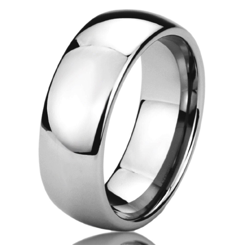 Personalized Outside Inside Custom Engraving Stainless Steel Wedding Band Promise Ring 8MM Polisheded Ring-XSTR08, Personalized Ring