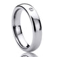 Stainless Steel Wedding Band Women, 4mm Single CZ Accented Domed Classy, Stainless steel Promise Ring Women, Stainless Steel Band