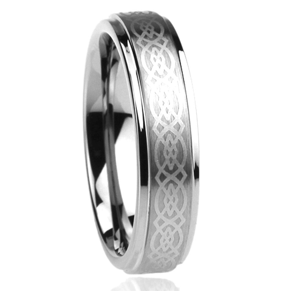 Stainless Steel Wedding Band Men Women, 6mm Celtic Knot, Stainless steel Promise Ring Men Women, Stainless Steel Band Ring