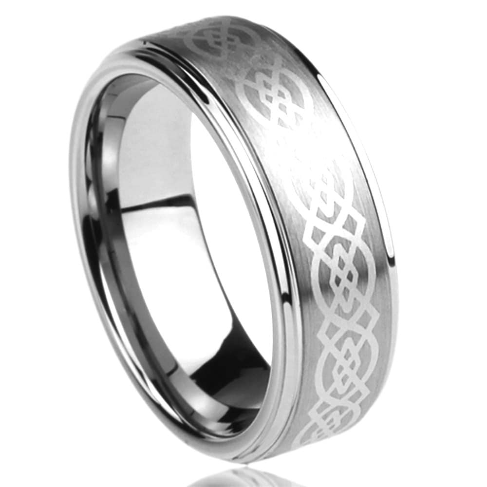 Stainless Steel Wedding Band Men Women, 8mm Celtic Knot, Stainless steel Promise Ring Men Women, Stainless Steel Band Ring