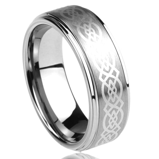 Stainless Steel Wedding Band Men Women, 8mm Celtic Knot, Stainless steel Promise Ring Men Women, Stainless Steel Band Ring