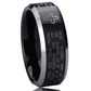 Stainless Steel Wedding Band Men Women, 8mm Lord's Prayer with Cross Praying, Stainless steel Promise Ring Men Women, Stainless Steel Band