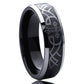 Stainless Steel Wedding Band Men Women, 6mm Thorn With Cross Beveled Edges, Black Stainless Steel Ring, Stainless Steel Band