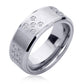 Stainless Steel Wedding Band Men Women, 8mm CZ Dice Pattern Spinner, Stainless steel Promise Ring Men Women, Stainless Steel Band Ring