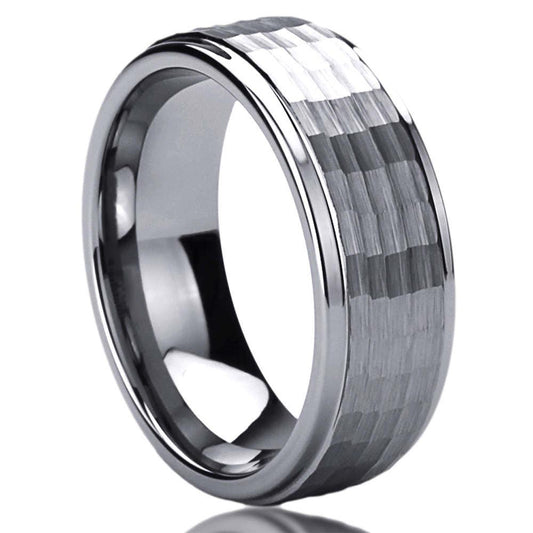 Tungsten Ring, Men's Tungsten Wedding Band, Men's Tungsten Ring, Tungsten Band, Anniversary Ring, Personalized Ring, 8mm Hammered Band