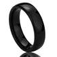 Personalized Outside Inside Custom Engraving Stainless Steel Wedding Band Promise Ring 6MM Black Polisheded Ring, Personalized Ring