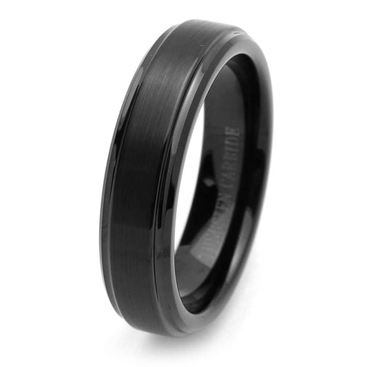 Tungsten Ring, Women's Tungsten Wedding Band, Women's Black Wedding Band, Black Tungsten Ring Band, Anniversary Ring, 6mm Ring