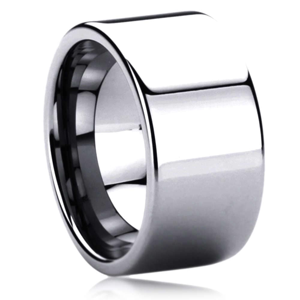 Tungsten Ring, Men's Tungsten Wedding Band, Men's Tungsten Ring, Tungsten Band, Anniversary Ring, Personalized Ring, 12mm Wide Flat Ring