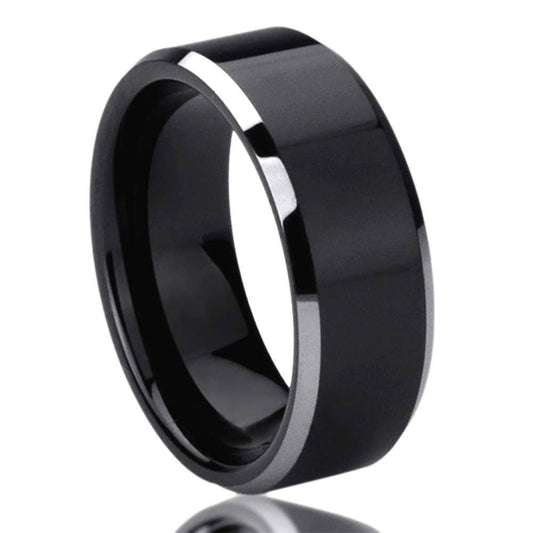 Tungsten Ring, Men's Tungsten Wedding Band, Men's Black Wedding Band, Black Tungsten Ring, Tungsten, Tungsten Band, 8mm Anniversary Ring