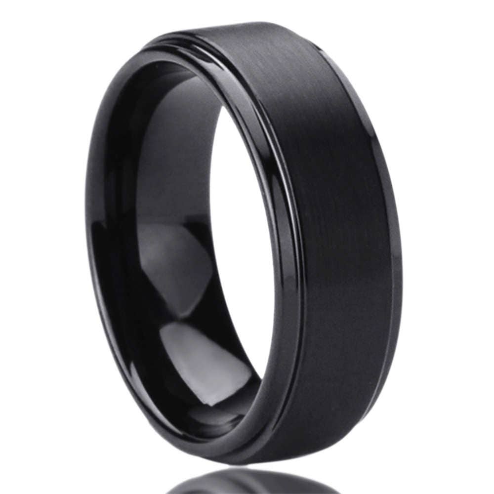 Tungsten Ring, Men's Tungsten Wedding Band, Men's Black Wedding Band, Black Tungsten Ring, Tungsten, Tungsten Band, 8mm Anniversary Ring