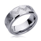 Stainless Steel Wedding Band Men Women, 8mm, CZ Zigzag Pattern Spinner Ring, Stainless Steel Promise Ring, Stainless Steel Band Ring