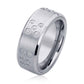 Stainless Steel Wedding Band Men Women, 8mm CZ Dice Pattern Spinner, Stainless steel Promise Ring Men Women, Stainless Steel Band Ring