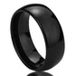 Personalized Outside Inside Custom Engraving Stainless Steel Wedding Band Promise Ring 8MM Black Polisheded Ring, Personalized Ring
