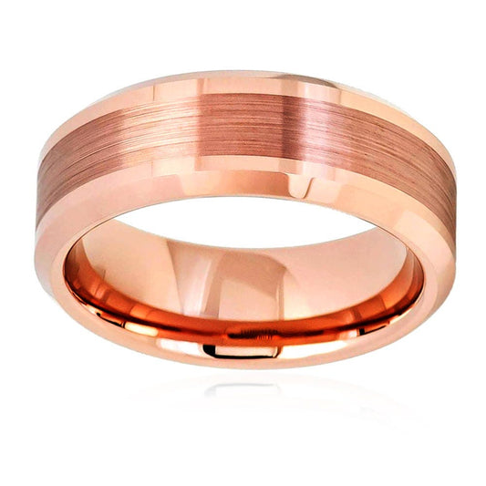 Tungsten Ring, Men's Tungsten Wedding Band, Men's Rose Gold Wedding Band, Tungsten Ring, Tungsten, Tungsten Band, 8mm Anniversary Ring