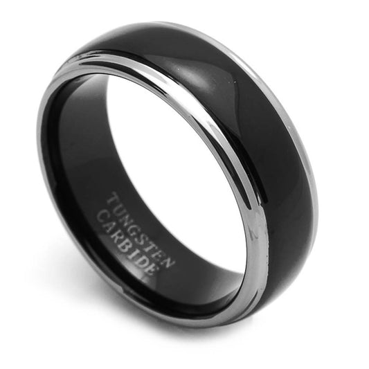 Men's Women's Tungsten Wedding Band Promise Ring Personalized Outside Inside Custom Engraving 8mm Domed Ring, Personalized Ring