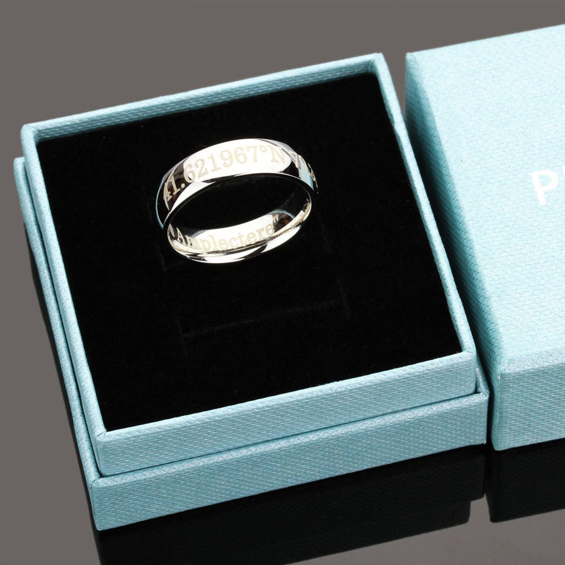 Personalized Outside Inside Custom Engraving Stainless Steel Wedding Band Promise Ring 6MM Polisheded Ring, Personalized Ring, Memorial Gift