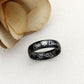Personalized Outside Inside Custom Engraving Stainless Steel Wedding Band Promise Ring 6MM Black Polisheded Ring, Personalized Ring