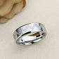 Stainless Steel Wedding Band Men Women, 8mm, CZ Zigzag Pattern Spinner Ring, Stainless Steel Promise Ring, Stainless Steel Band Ring