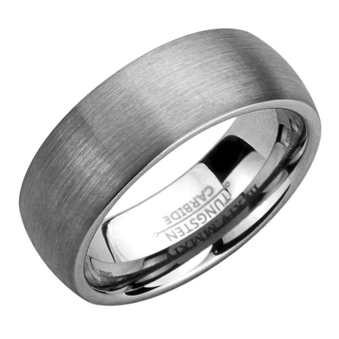Tungsten Wedding Band Men, 8mm Gray Tungsten Ring Men, Mens Tungsten Ring, Matte Domed,Tungsten Promise Ring for Men, Husband Gift