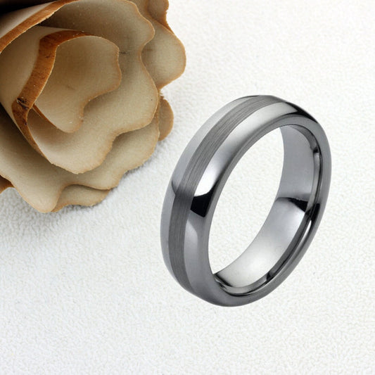 Tungsten Wedding Band Women, Tungsten Ring Women, 6mm Domed Tungsten Carbide Ring,Tungsten Promise Ring,Womens Promise Ring