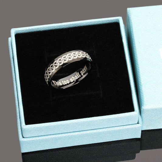 Stainless Steel Wedding Band Men Women, 6mm Celtic Claddagh With Celtic Knott, Stainless steel Promise Ring Men Women, Stainless Steel Band