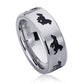 Stainless Steel Wedding Band Men Women, Galloping Horse Band, Stainless steel Promise Ring Men Women, Stainless Steel Band Ring