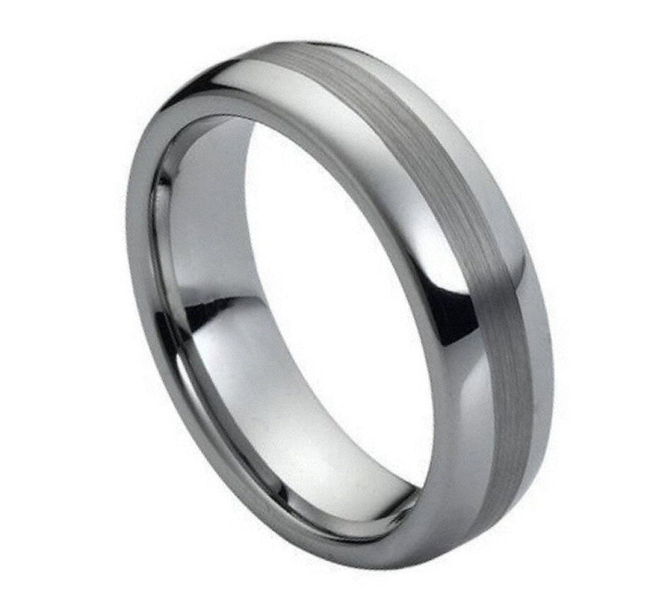 Tungsten Wedding Band Women, Tungsten Ring Women,  6mm Domed Tungsten Carbide Ring,Tungsten Promise Ring,Womens Promise Ring