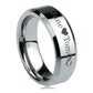 Men's Women's Tungsten Wedding Band Promise Ring Personalized Outside Inside Custom Engraving 8mm Beveled Edges High Polished Band