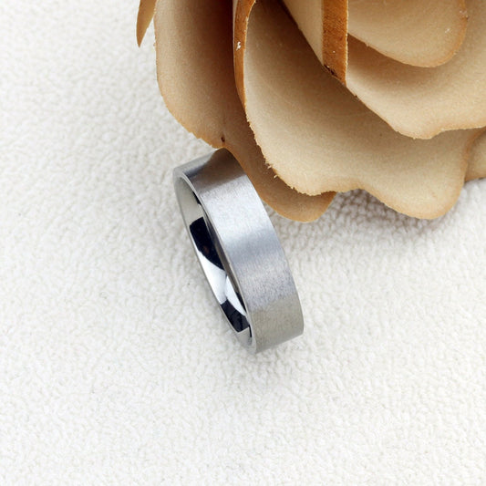 Titanium Wedding Band Women, 5mm Matte Flat Classic Band, Titanium Promise Ring Women