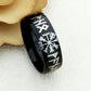 8mm Tungsten Wedding Band Tungsten Promise Ring Viking Futhark Runes With Vegvisir Viking Guidance Compass Symbol Personalized Custom Ring