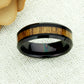 Black Tungsten Wedding Band, 6mm, 8mm, Black Koa Wood Inlay, Black Tungsten Carbide Ring, Promise Ring For Couple, Couple Gift