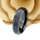 His And Hers Tungsten Wedding Band Set,Men & Women,8mm,6mm,Matte Black Flat Top, Tungsten Carbide Ring, Promise Ring For Couple