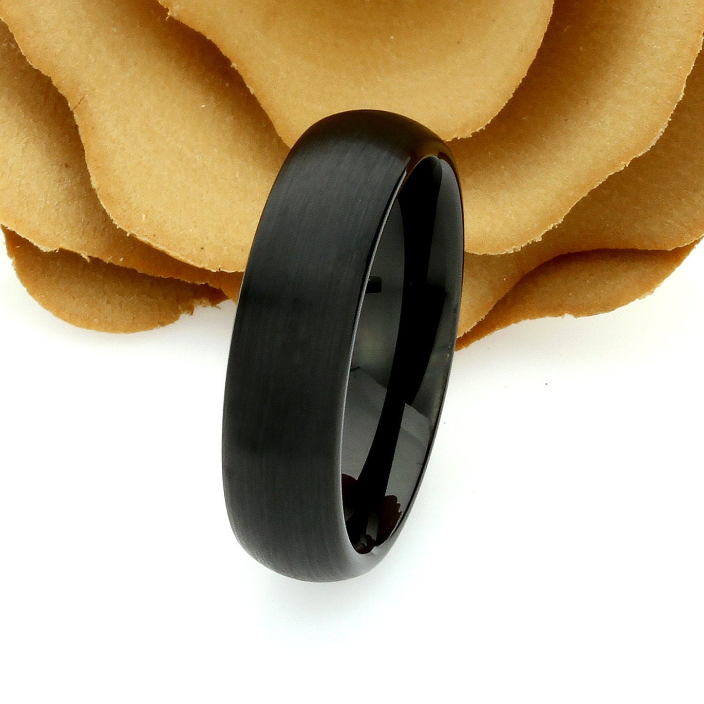 His And Hers Tungsten Wedding Band Set, Men & Women, 8mm, 6mm, Matte Domed, Black Tungsten Carbide Ring, Promise Ring For Couple