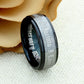 His And Hers Tungsten Wedding Band Set, 8mm, 6mm, Black & Matte Gunmetal Tungsten Ring, Promise Ring For Couple, Couple Gift