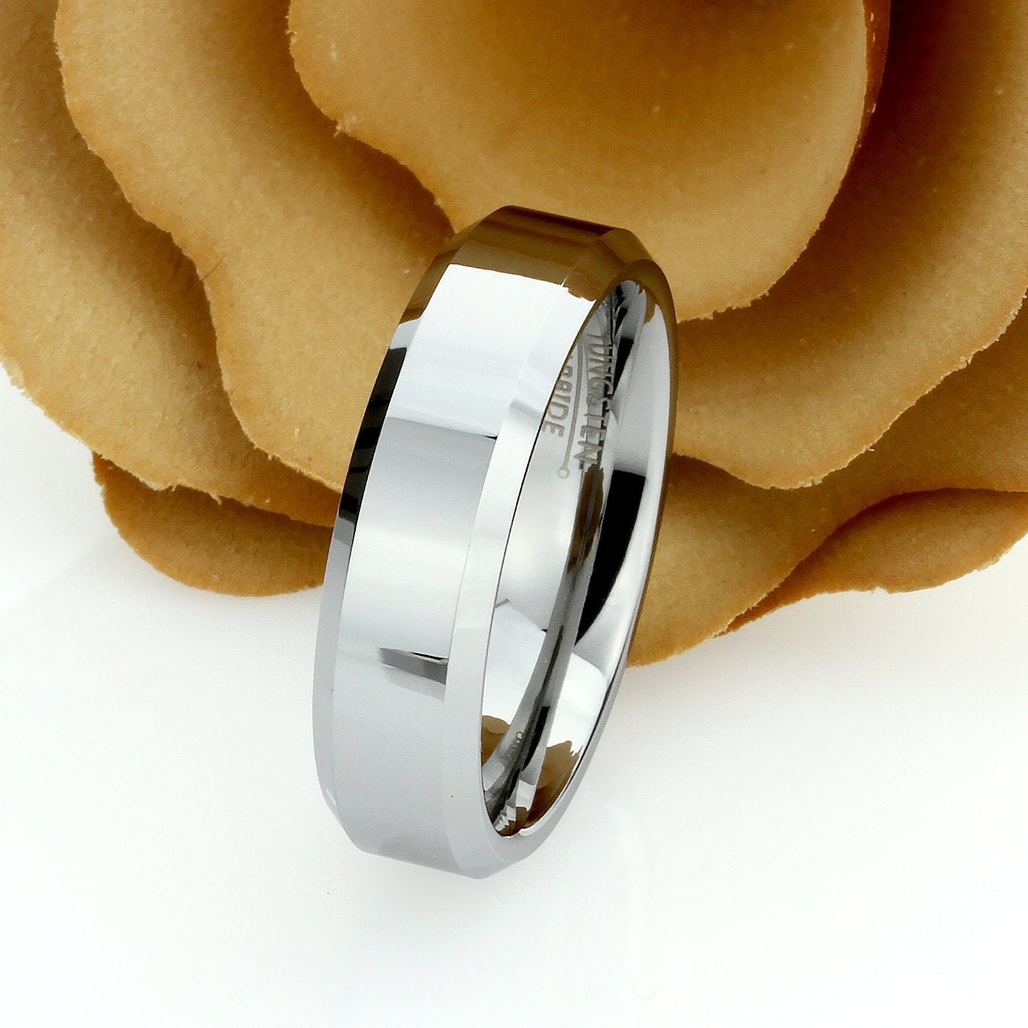 His And Hers Tungsten Wedding Band Set,Men & Women,8mm,6mm,Polished Flat Top Ring,Tungsten Carbide Ring, Promise Ring For Couple