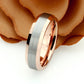Tungsten Wedding Band Women, Tungsten Ring Women,  Rose Gold,6mm Matte Center Tungsten Carbide Ring,Tungsten Promise Ring