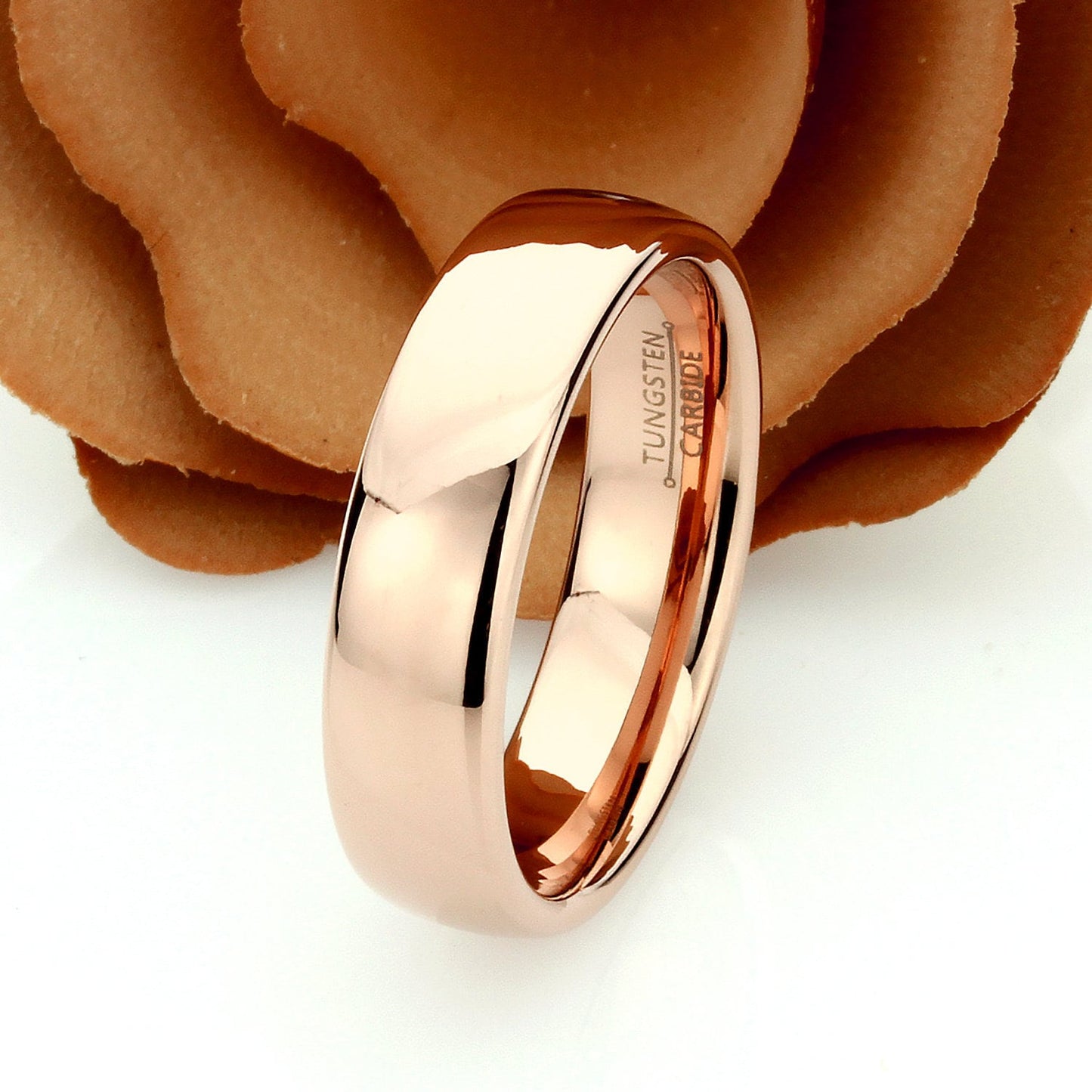 Tungsten Wedding Band Men, Tungsten Ring Men, Mens Tungsten Ring,Rose Gold,7mm,Domed Ring,Tungsten Promise Ring for Men, Husband Gift