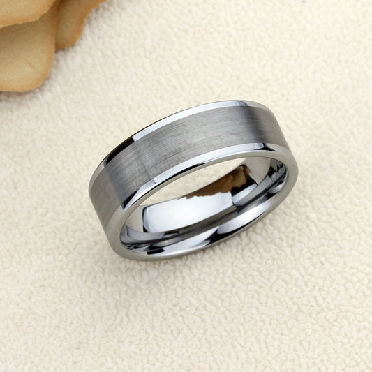 Tungsten Ring, Men's Tungsten Wedding Band, Men's Tungsten Ring, Tungsten Band, Anniversary Ring, Personalized Ring, Brushed 8mm Ring