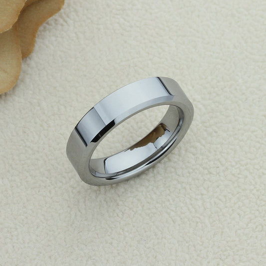 Tungsten Wedding Band Women, Tungsten Ring Women, 6mm Plain Flat Tungsten Carbide Ring,Tungsten Promise Ring,Womens Promise Ring