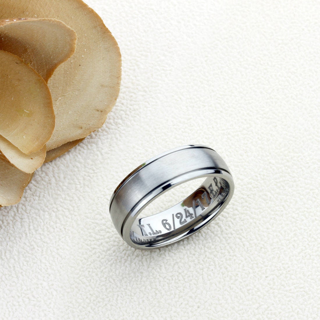 Stainless Steel Wedding Band Men Women, 8mm Matte Center Domed Classy, Stainless steel Promise Ring Men Women, Stainless Steel Band Ring