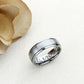 Stainless Steel Wedding Band Men Women, 8mm Matte Center Domed Classy, Stainless steel Promise Ring Men Women, Stainless Steel Band Ring