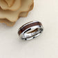 Stainless Steel Wedding Band Men Women, 8mm Hawaiian Koa Wood Inlay, Stainless steel Promise Ring Men Women, Stainless Steel Band Ring