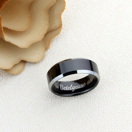 Tungsten Ring, Men's Tungsten Wedding Band, Men's Black Wedding Band, Black Tungsten Ring, Tungsten Band, Anniversary Ring, 8mm Ring