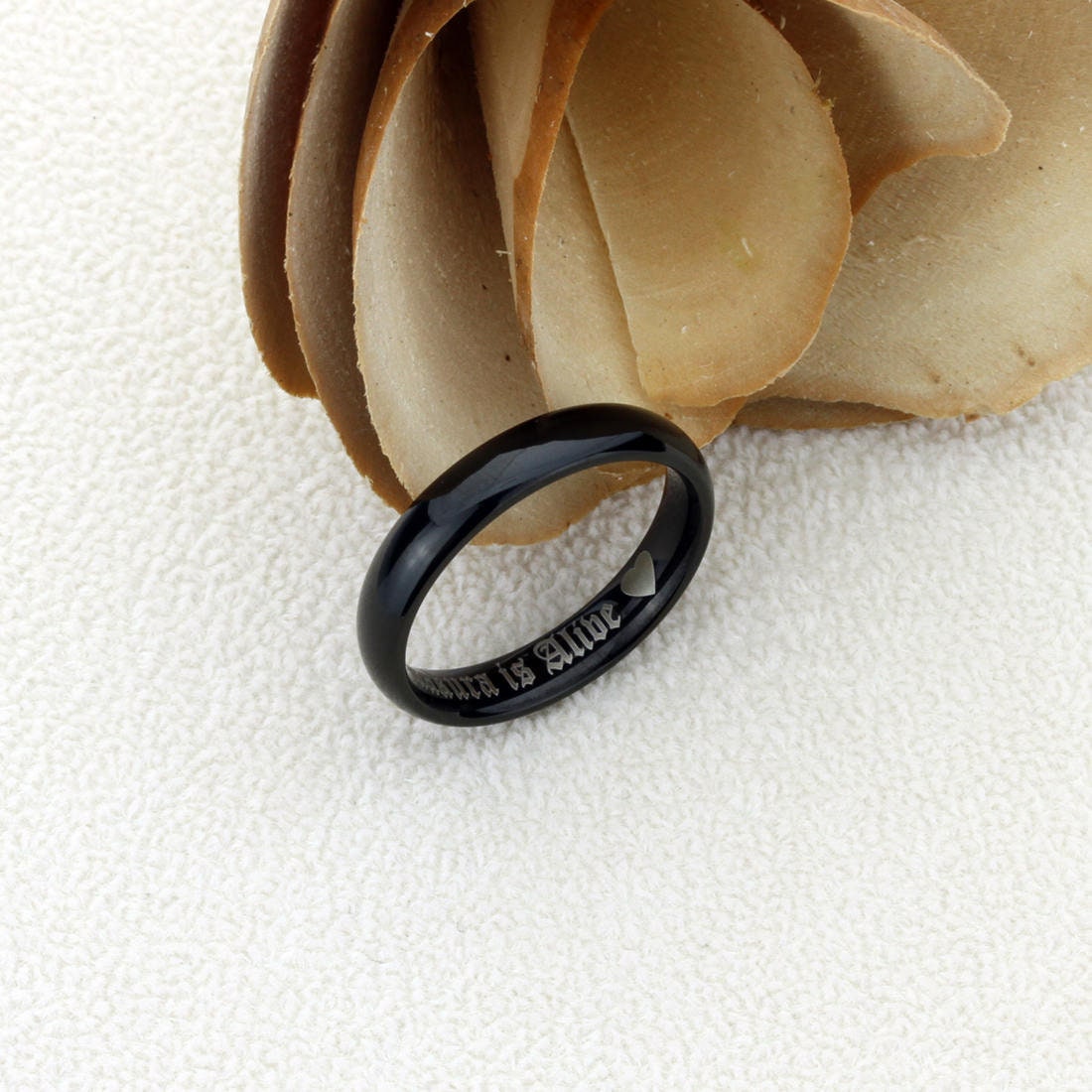 Tungsten Ring, Women's Tungsten Wedding Band, Women's Black Wedding Band, Black Tungsten Ring Band, Anniversary Ring, 4mm Classy Ring