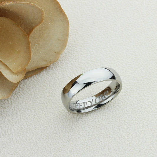 Stainless Steel Wedding Band Men Women, 6mm High Polished Classy Domed, Stainless steel Promise Ring Men Women, Stainless Steel Band Ring