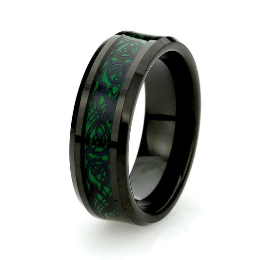 Tungsten Ring, Men's Tungsten Wedding Band, Men's Black Wedding Band, Black Tungsten Ring, Tungsten Band, Anniversary Ring, 8mm Celtic Ring