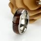 Titanium Wood Wedding Band,Men & Women,Titanium Wood Wedding Band,8mm,Rosewood Inlay,Natural Wood Ring For Men Women,Mens Wedding Band