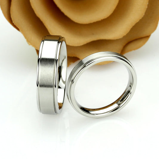 His OR Hers Stainless Steel Wedding Band Set, 6mm/4mm, Matte Ring, Stainless Steel Promise Ring, Steel Ring For Couple